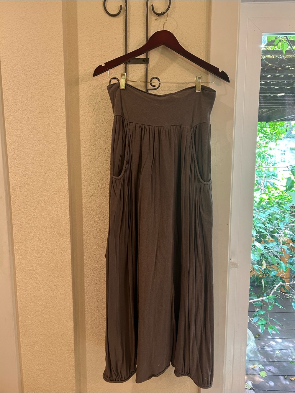 Garnet Hill Favorite Knit Maxi Skirt with Pockets